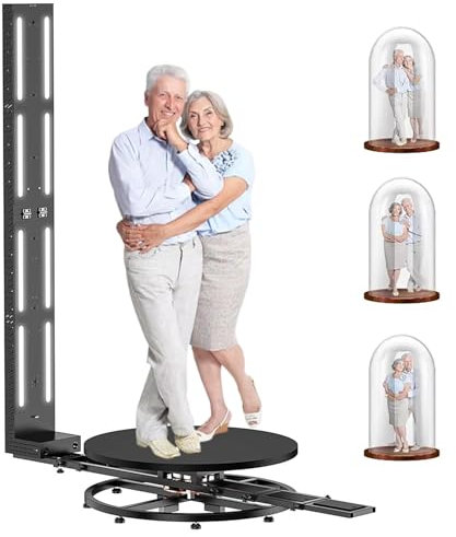 3D Scanner 6-Lens Stereo System, 360° Rotating Full Color Scanning, Scanning Up to 0.001mm, 15S Fast Scanning, 3 Speed Adjustment, for 3D Model Printing