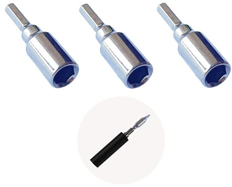 PANSHIYON 4 mm auf 1/4 Bit-Adapter, magnetisch, 3 Stück, Präzisions-Micro-Sechskant-Bit-Konverter auf Standard-6,35-mm-Bits