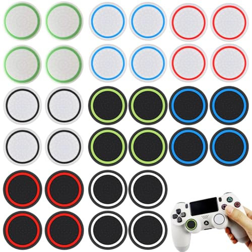 ZORTVUL 32 Pezzi Grip Gommini Joystick Cap,Tappi Pulsanti In Silicone Copertura Di Protezione,Game Controller Per Ps5/Ps4/Ps3 Accessori Cap Analogico
