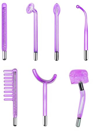Elitzia High Frequency Facial Device Component Electrotherapy Stick Tube 7Pcs Electrode Wand Glass Tube(Purple)