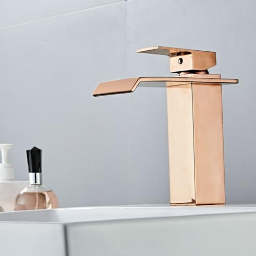Robinet Cascade Lavabo Robinet Salle Bain Rose Gold Mitigeur Monocommande Bain Mitigeur Lavabo Salle de Bain