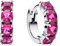 Pandora Timeless 293851C02 - Pendientes de aro de plata de ley con cristales artificiales rosados
