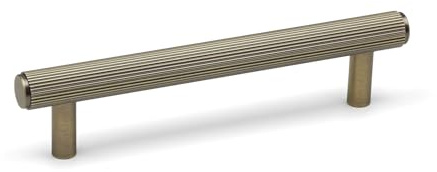 128mm Antique Brass Reeded Cabinet Handle Textured Cupboard Door Drawer Furniture Pull