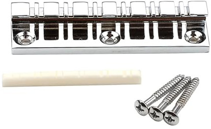 E-Gitarre Hardtail Bridge 12 Saiten Metall Gitarre Feste Harfe Brücke mit Knochen Nut Musikinstrument Zubehör