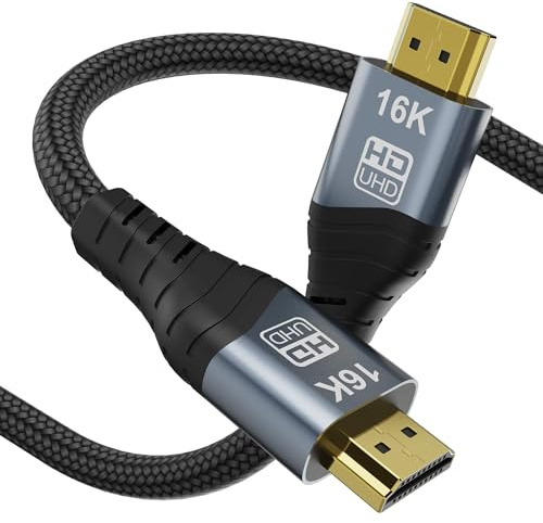 YIWENTEC 16K HDMI 2.2 Cable Real UHD HDR 96Gbps 16K@60Hz 8k @240hz 4K@480Hz Support HDCP 3D HDMI Cable for PS4 SetTop Box HDTVs Projectors (0.5M)