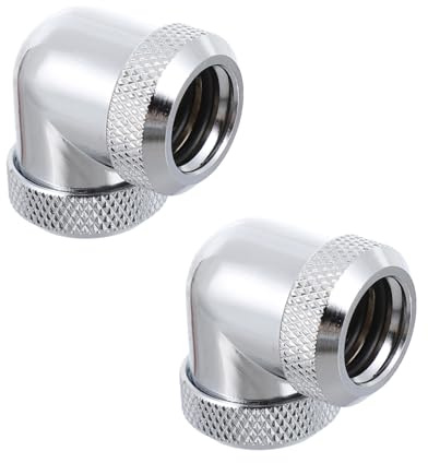 DECORNIJIA 2 STÜCK Winkel Adapter für PC Wasserkühlung Dual head Fitting Kompatibel mit Hardline und Petg Rohren Langlebiges Zubehör für Wasser Kühlungssysteme