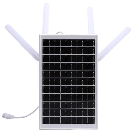 Generic Modem Router 4G LTE Ad Energia Solare per Sorveglianza Esterna con Batteria per Campeggio, e Vita Fuori Rete 300Mbps 6 Extender (Antenne bianche)