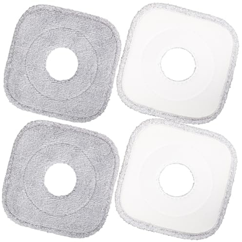Geukmun Spin Mop Heads Replacement - Universal Mop Refill Pad for Square Spin Mop and Bucket - 4PCS Microfiber Replacement Mop Pads - Washable Reusable Mop Cover for Hard Floor Cleaning