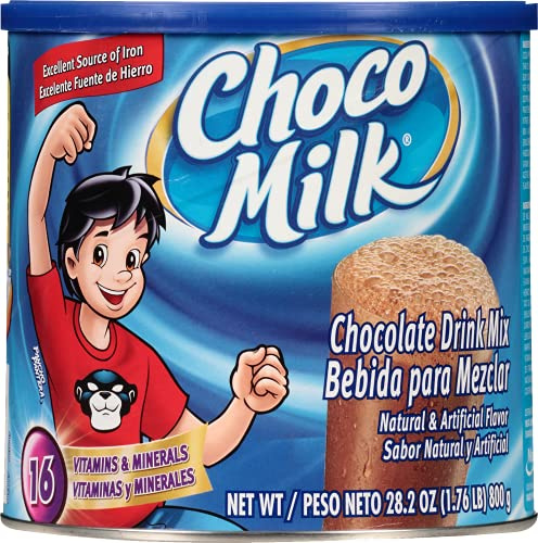 Choco - Mezcla de bebida de chocolate con leche en polvo, 19 vitaminas para niños, 28 onzas