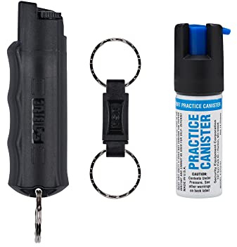 SABRE Pepper Spray - Quick Release Keychain for Easy Carry & Fast Access, Max Police Strength Self Defense OC Spray with UV Dye, 10 Sec. Spray Time, Finger Grip - Faster Aim, 0.54 fl oz, Secure Safety