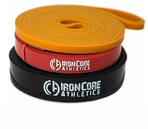'Iron Core Athletics Pull Up Assistance Bands - Commercial Gym Quality 41'' Loop Exercise Pull-Up Bands - 4 Different Resistance Levels to Choose from'