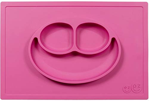 Ezpz EUHMP002 Happy Mat - Plato con Ventosa Original, Color Rosa