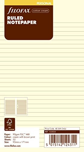 Filofax 133053 Personal Notizpapier, blanko, cotton cream