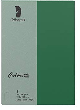 Rössler 220719571 - Coloretti Karten, 220 g/m², DIN B6 hd, forest, 5 Stück