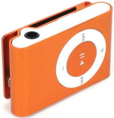 Mini Reproductor Mp3 con enganche de clip color naranja