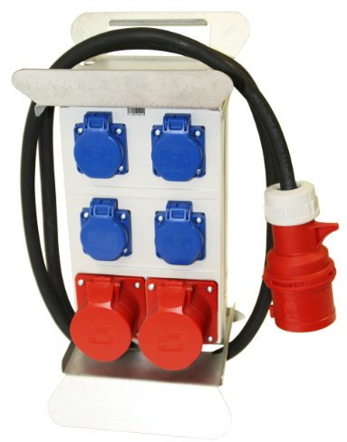 Stromverteiler CEE 16A 400V 4x 230V + 2x 16A Baustromverteiler Verteiler Steckdosenverteiler