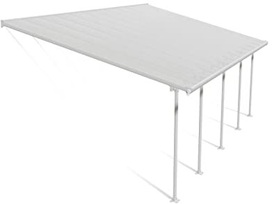 Canopia by Palram Terrassenüberdachung Alu Feria 4X7.87 Polycarbonat Hohlkammerplatten Pergola 787 x 385 cm Weiss zur Überdachung ihrer Terrasse