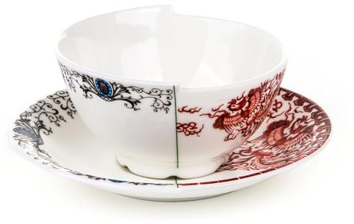 SELETTI Tazza da tè con Piattino in Porcellana Hybrid-Zora