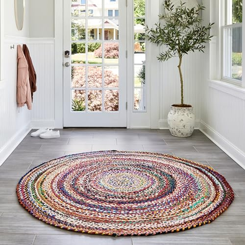 nuLOOM Tammara Multicolor Ombre Braided Area Rug, 6' Round