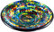 GURU SHOP Runde Mosaikschale, Untersetzer, Dekoschale, Handgearbeitete Keramik & Glas Obst Schale - Design 22, Mehrfarbig, Größe: Mittel (Ø 28 Cm), Schalen