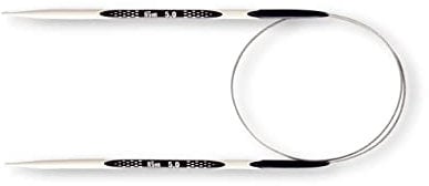 PRYM Rundstricknadel, ergonomisches Design/Nadeln, Kunststoff, Mehrfarbig, 5 mm, 60 cm Länge, Alabasterweiß