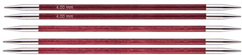 KnitPro 29037 Sockenstricknadel, Holz / Messing, fuchsia, 20 x 0,4 x 0