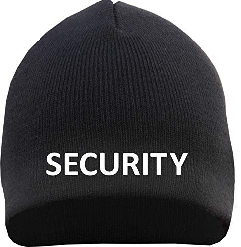 HB_Druck Security Beanie Mütze - Bestickt - Strickmütze Wintermütze Einheitsgröße Schwarz