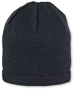 Sterntaler OCS Strickmütze - Klassische Babymütze aus Baumwollgarn (Bio) - Unisex Übergangsmütze ab Geburt - Basic Kopfbedeckung - Beanie Mütze einfarbig - Größe 45, Farbe marine