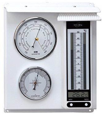 Wetterstation für den Außenbereich mit Barometer, Hygrometer, Thermometer | 30 cm, maximales und minimales Thermometer