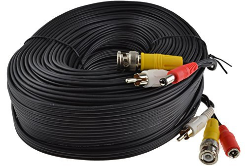 kenable CCTV Lead BNC Video RCA Phono Audio and 2.1mm DC Power Cable 40m [40 metres]