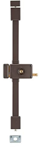 THIRARD - Serrure en Applique Horga à Tirage pour Porte d'Entrée - Gauche - 3 Points - Transit2 Ø23 mm - Axe 70 mm - Marron - 4 Clés - Mécanisme Sécurisé - Installation Facile