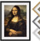 Bild mit Rahmen - Leonardo da Vinci - Mona Lisa - Farbe Schwarz, 40 x 30 cm