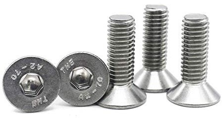 Senkkopfschrauben M6 X 14 DIN 7991 mit Innensechskant (ISK) Edelstahl A2 (25 Stück) - V2A Senkschrauben mit Vollgewinde