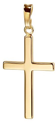 JEVELION Kreuz-Anhänger für Damen, Herren und Kinder als Kettenanhänger 750 Gold 18 Karat Hochglanz mit Schmuck-Etui