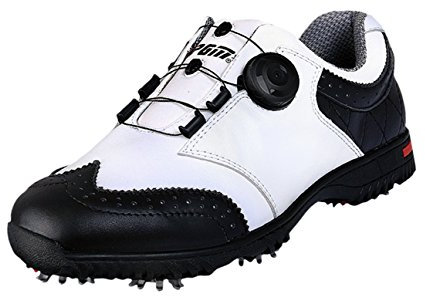 PGM Echtes Leder wasserdicht Golfschuhe für Herren mit Lace System