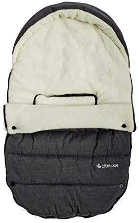 Altabebe AL2004P-77 Winterfußsack für Babyschale und Autositz, dunkelgrau/whitewash