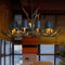 Vintage Pendelleuchte American Ländliche Kronleuchter Resin Geweihe Hängeleuchte Esstischlamp Schwarzer Lampenschirm E14 Leuchte Retro Deckenlampe Bar Wohnzimmer Cafe Esszimmer Hängelampe,10 heads