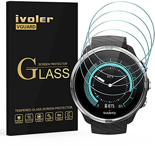 ivoler 4 Piezas Cristal Vidrio Templado Protector de Pantalla para Fossil Gen 6 2021 42mm / 44mm / Fossil Gen 5 Julianna HR/Fossil Gen 5 Carlyle HR/Garmin Fenix 5S Plus 42mm / Vivomove Luxe 42mm