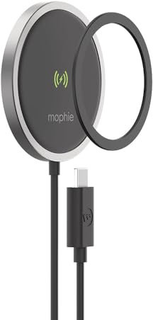 Mophie ZAGG Snap + Wireless Charging Pad – EIN kabelloses Ladegerät, das MagSafe-Laden unterstützt – Android 15 W, iOS 7,5 W (schwarz)