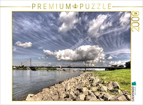 CALVENDO Puzzle Rheinbrücke Neuenkamp nach Homberg, Autobahn A 40 2000 Teile Lege-Größe 90 x 67 cm Foto-Puzzle Bild von Joachim Petsch