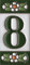 Lot de carreaux en céramique avec chiffres et lettres - Motif floral - Vert, taille : 7,5 cm x 3,5 cm, cadres de 2 à 10 carreaux (8)