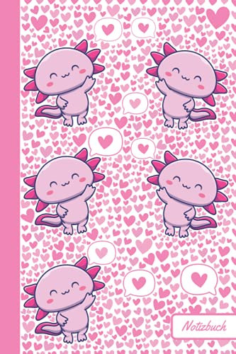 Notizbuch: Axolotl Tier süßes Tagebuch | schön journal | 110 Seiten | 6*9 zoll | tolles Geschenk (Axolotl Animal Notebook Lovers)