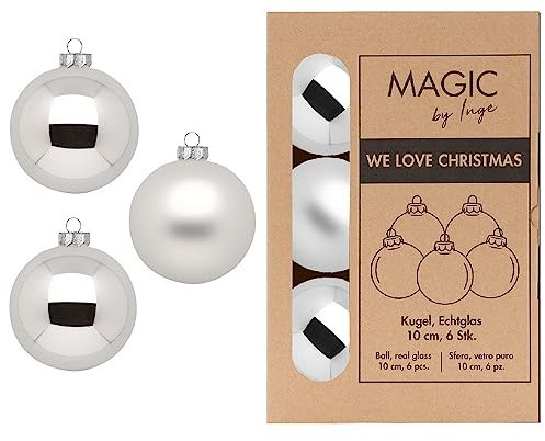 Kugel Frosty Silver - WE Love Christmas - Magic by Inge - 6 Stück / 10cm