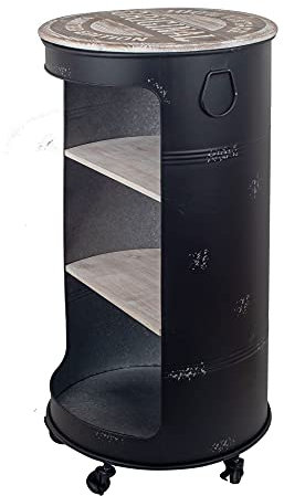 G&S Meuble Bar-Etagères, Fût en métal, Modèle Industriel, H 100 cm