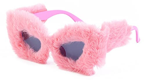 Dollger Oversized Partybrille Damen Katzenauge Sonnenbrille: Cat Eye Frauen Punk Weicher UV400 Shades Handgefertigte Mode Rosa Brillen