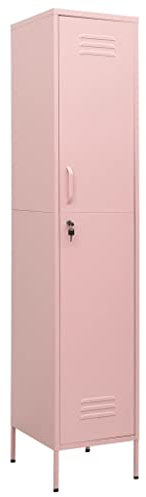 vidaXL Schließfachschrank mit 4 Einlegeböden Umkleideschrank Stahlschrank Lagerschrank Metallschrank Aktenschrank Schrank Rosa 35x46x180cm Stahl