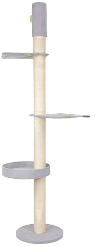 Kratzbaumland Designer-Kratzbaum Q55-Plus Deckenspanner (versch. Größen)(255-265 cm)(Seilfarbe Natur)