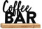 Rerum & Consilium Coffee Bar Schriftzug aus Holz und Metall | 17,5 x 13 cm | Hochwertige Café-Dekoration, Kaffee Deko, Kaffee Bar Schriftzug