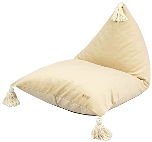 Velinda Kindersitzsack Kinder-Pouf Sitzkissen Bodenkissen Liege Beanbag Sitzsack Hocker (Farbe: cappuccinofarben)