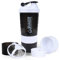XSUPER Protein Shaker with 3-Compartment Storage - 16oz Twist-Off Cup for Supplements & Pills, Leak Proof Gym Sports Bottle, White